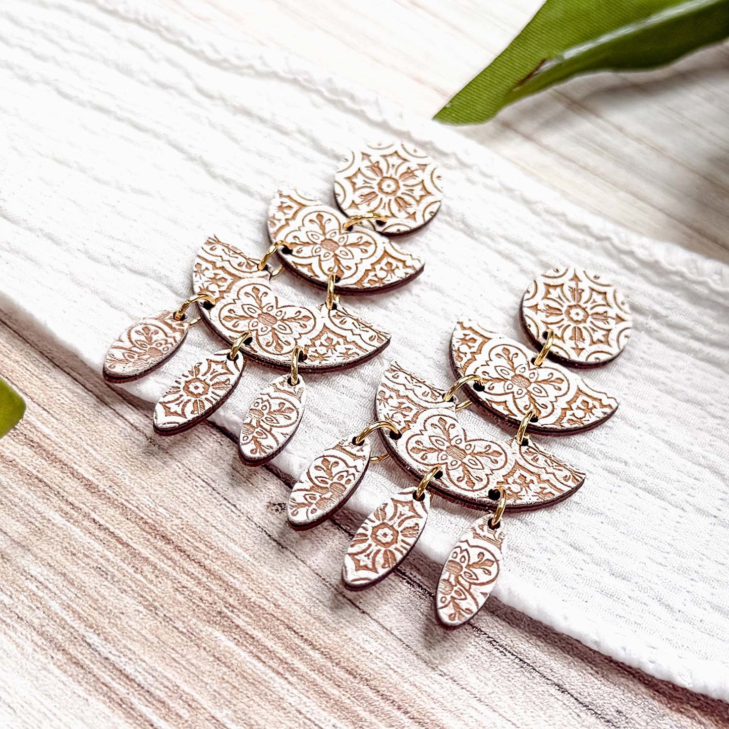 Boho Moroccan Tile Statement Earrings - Glowforge