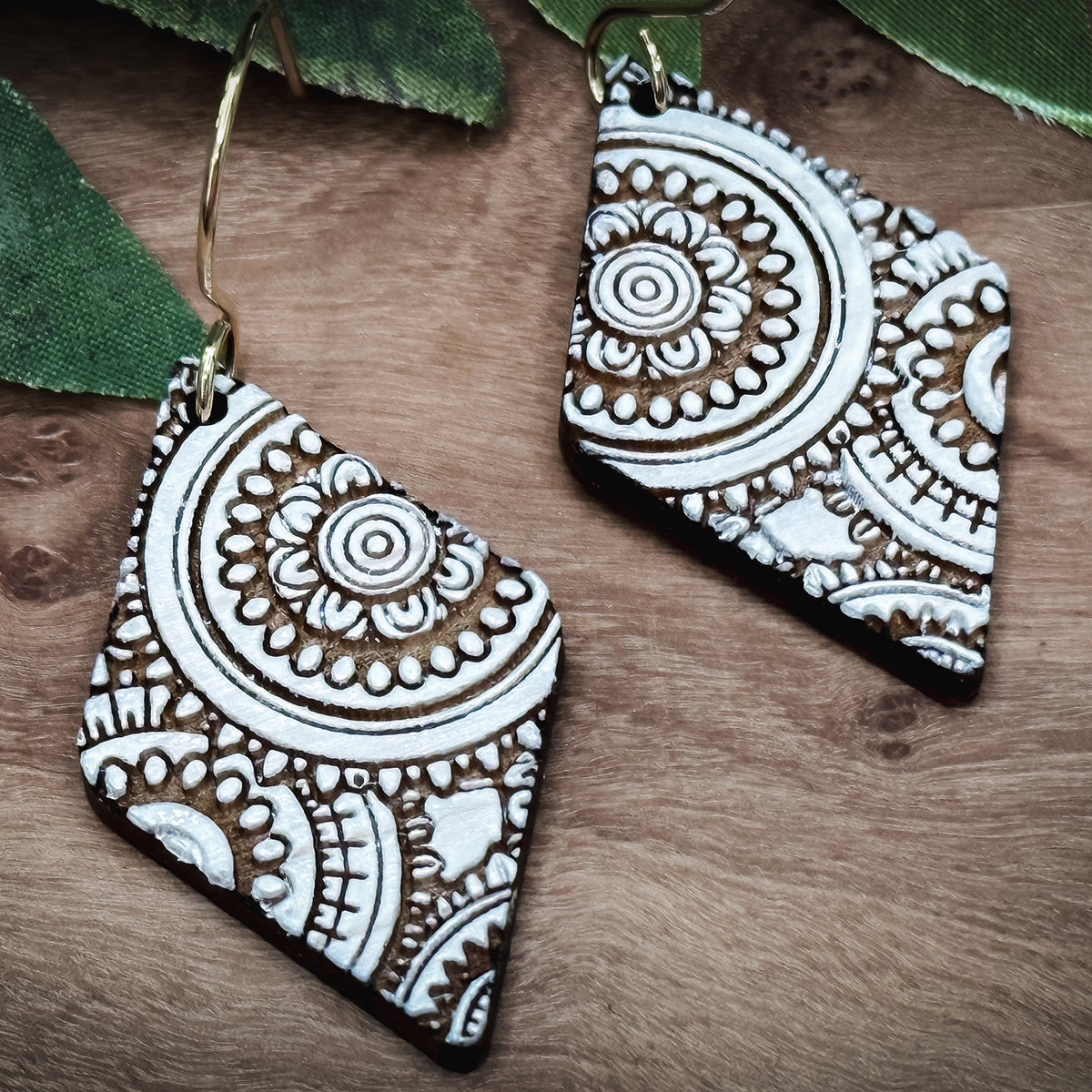 Dangle Earring Patterns Boho Pattern Diamond Dangle Earrings – Glowforge Shop