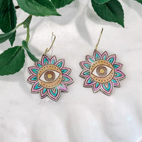 Boho Sunburst Eye Earrings - Glowforge