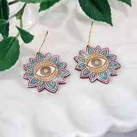 Boho Sunburst Eye Earrings - Glowforge
