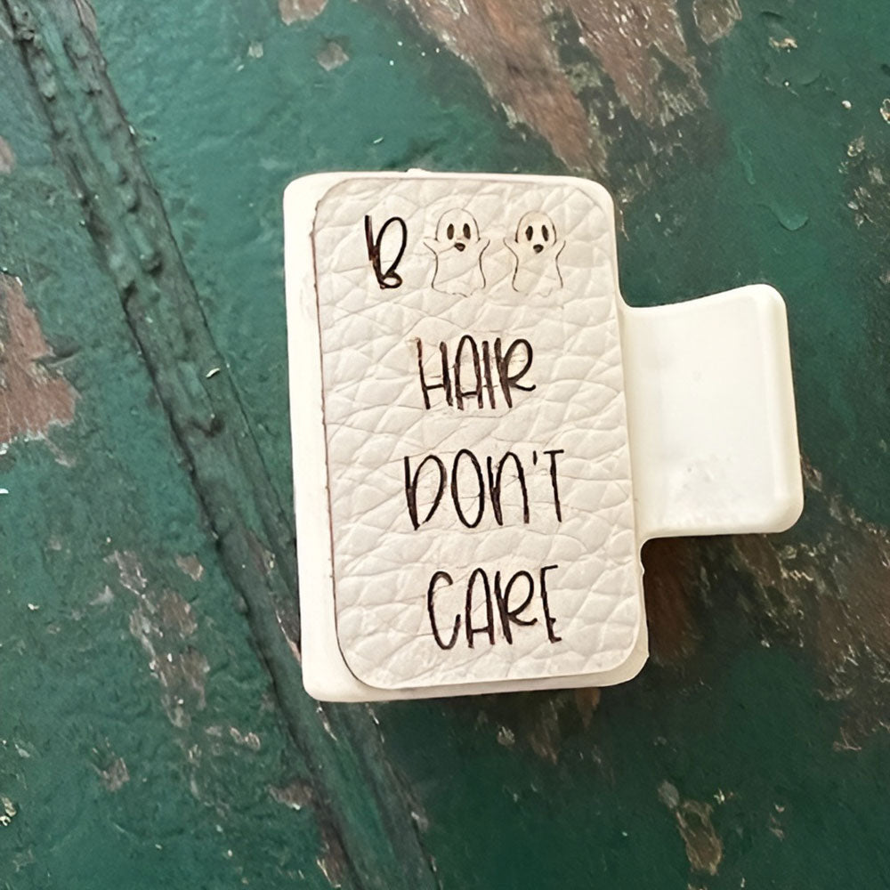Boo Hair Don't Care Small Hair Clip - Glowforge