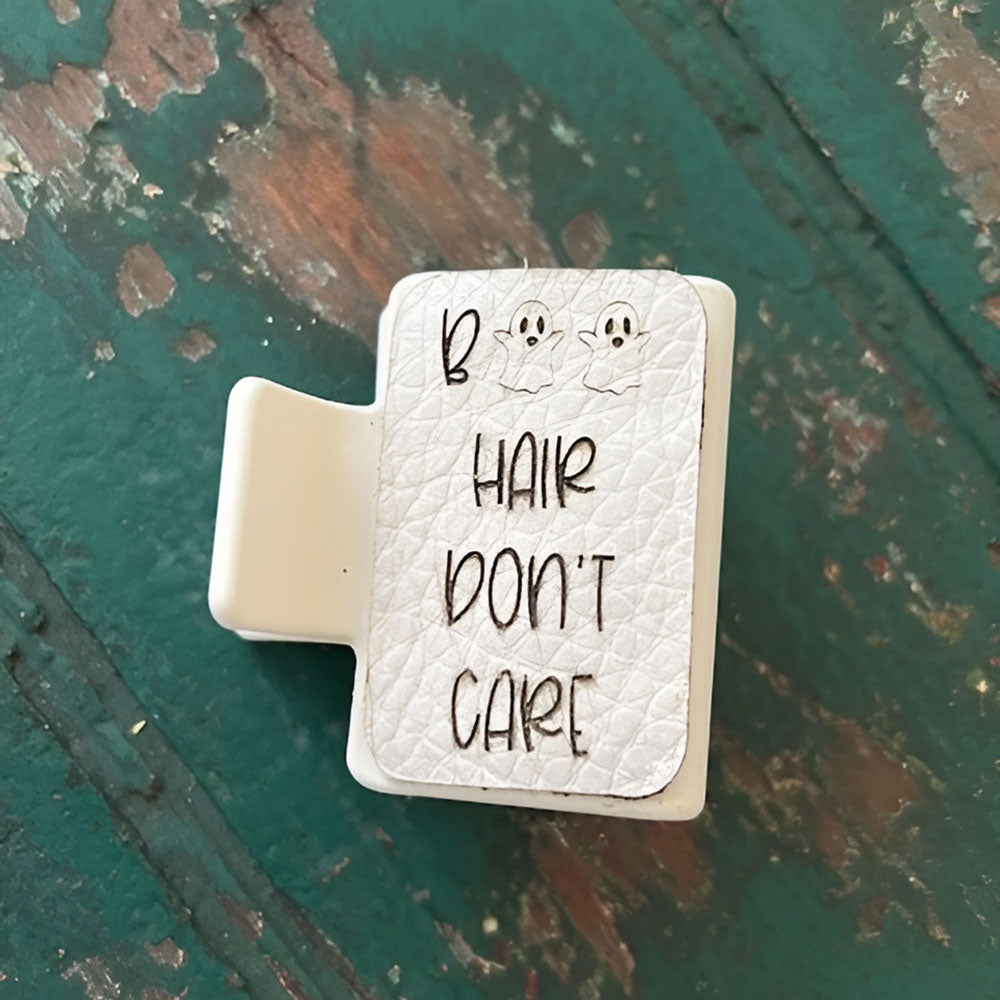 Boo Hair Don't Care Small Hair Clip - Glowforge