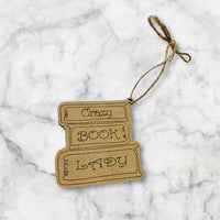 Book Lady Reading Ornament (Set of 2) - Glowforge