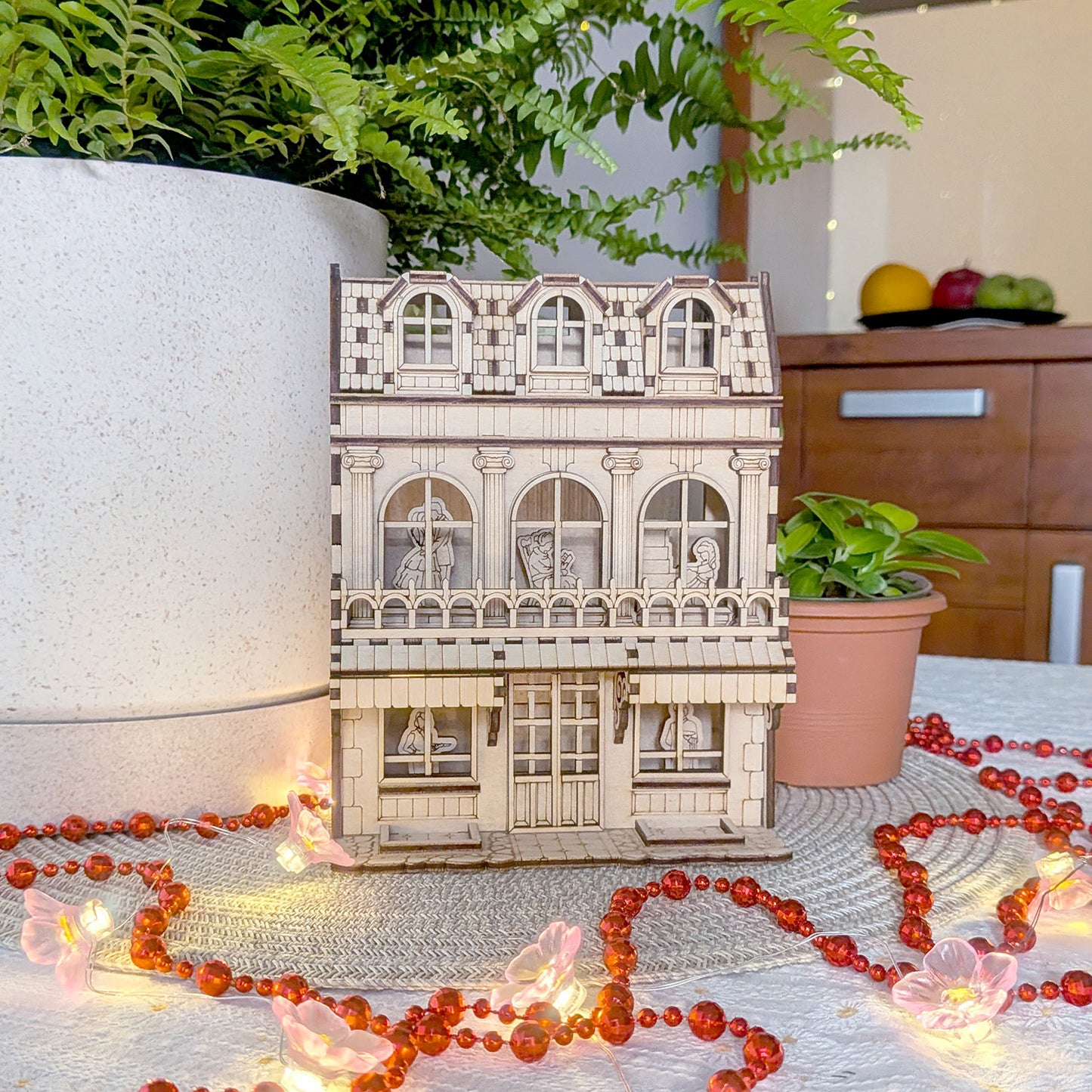 Book Nook House - Miniature Diorama with Window Silhouettes - Glowforge