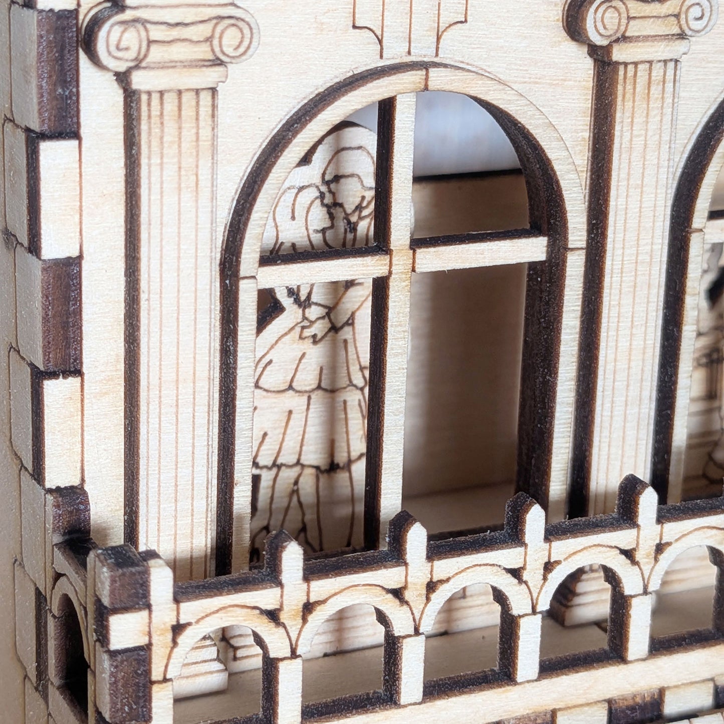 Book Nook House - Miniature Diorama with Window Silhouettes - Glowforge