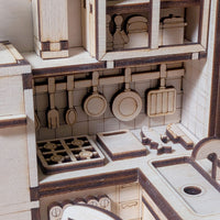 Book Nook Kitchen - Dollhouse-Style Miniature Diorama for Bookshelf Display - Glowforge