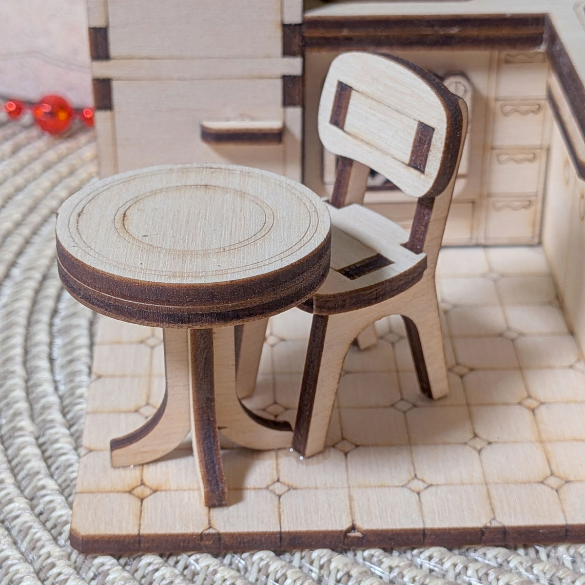 Book Nook Kitchen - Dollhouse-Style Miniature Diorama for Bookshelf Display - Glowforge