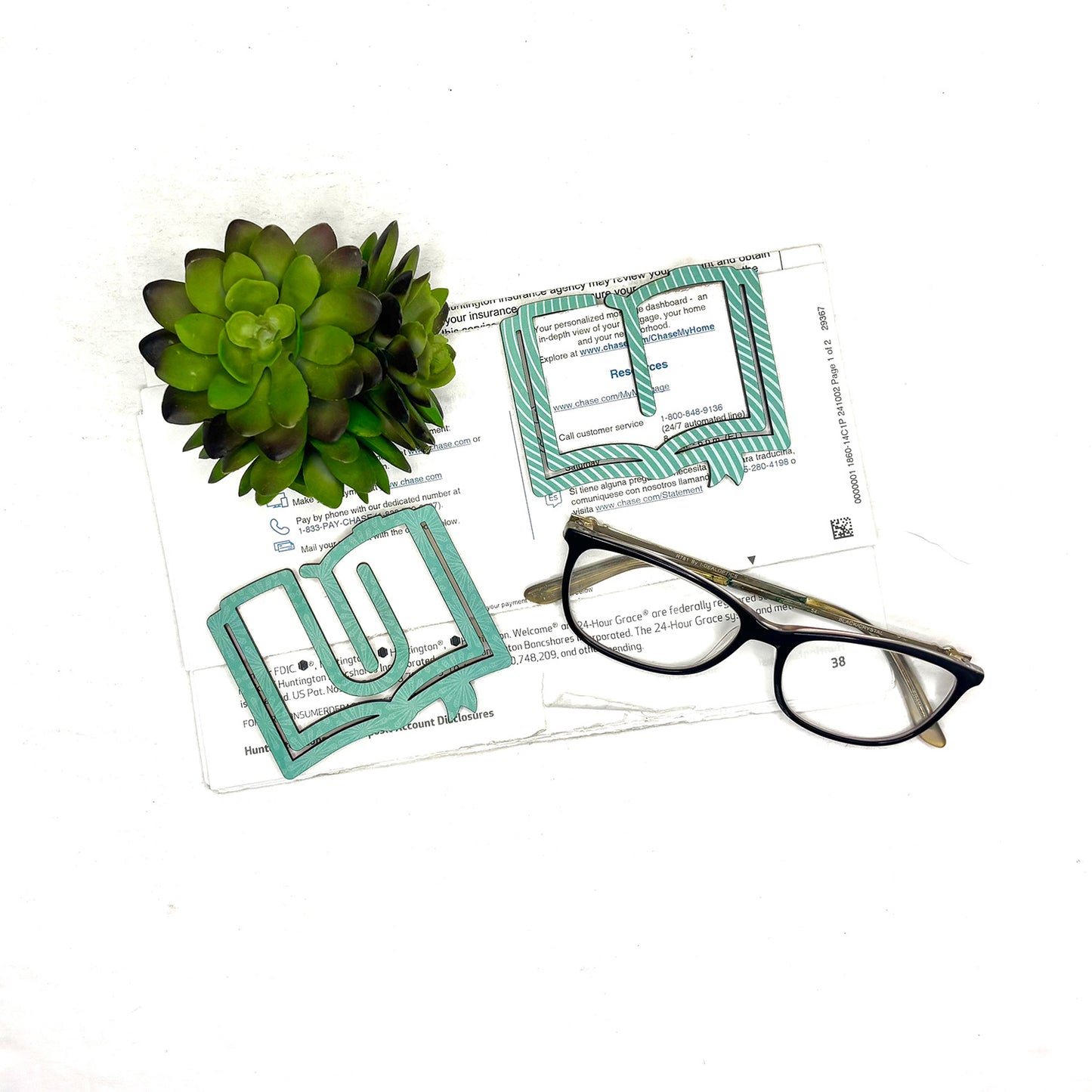 Book or Journal Bookmark with Card Backer - Paperclip - Snack Bag Closure - Glowforge