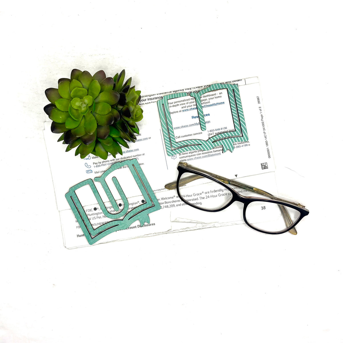 Book or Journal Bookmark with Card Backer - Paperclip - Snack Bag Closure - Glowforge