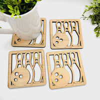 Bowling Ball and Pins Coaster (Set of 4) - Glowforge