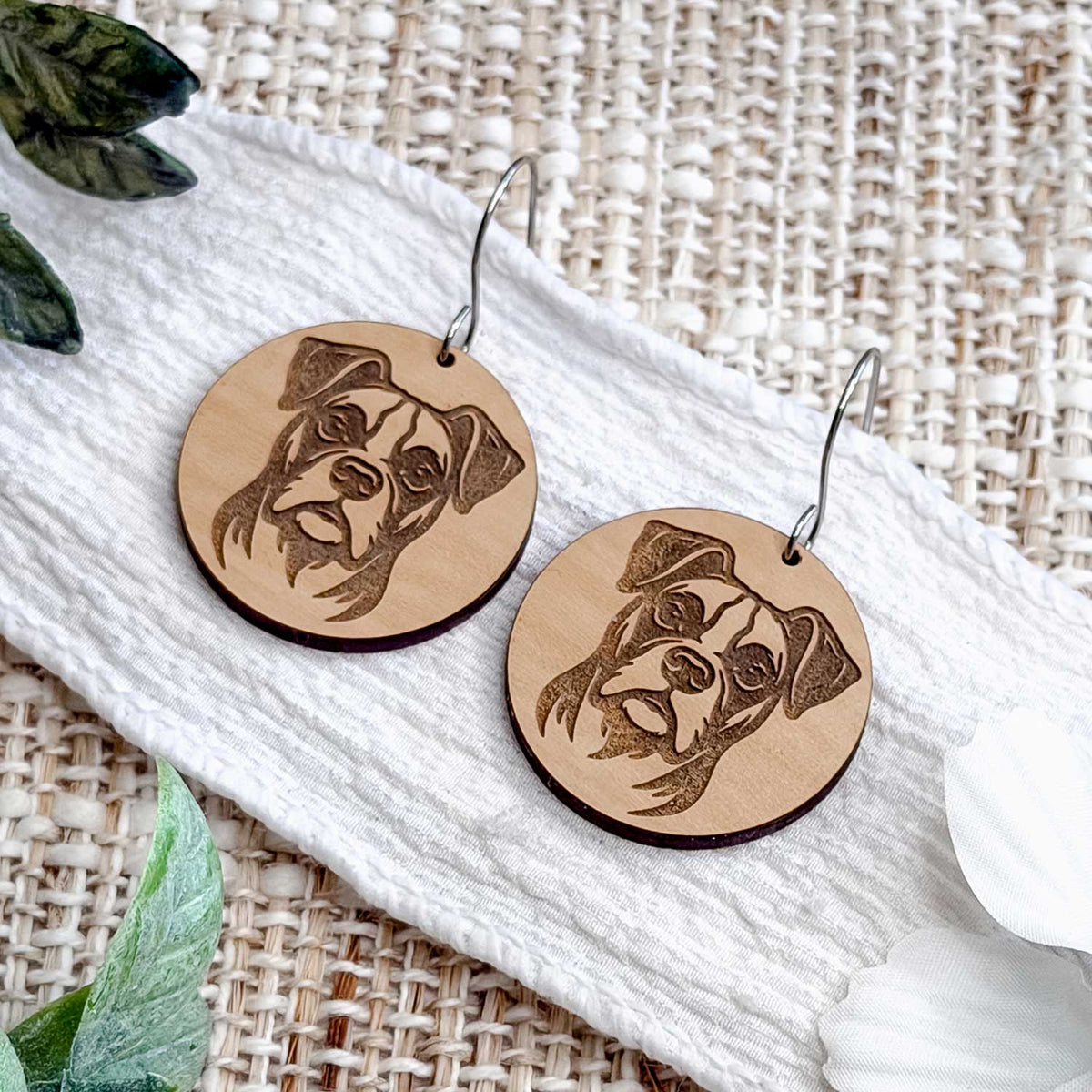 Boxer Engraved Disc Earrings - Glowforge