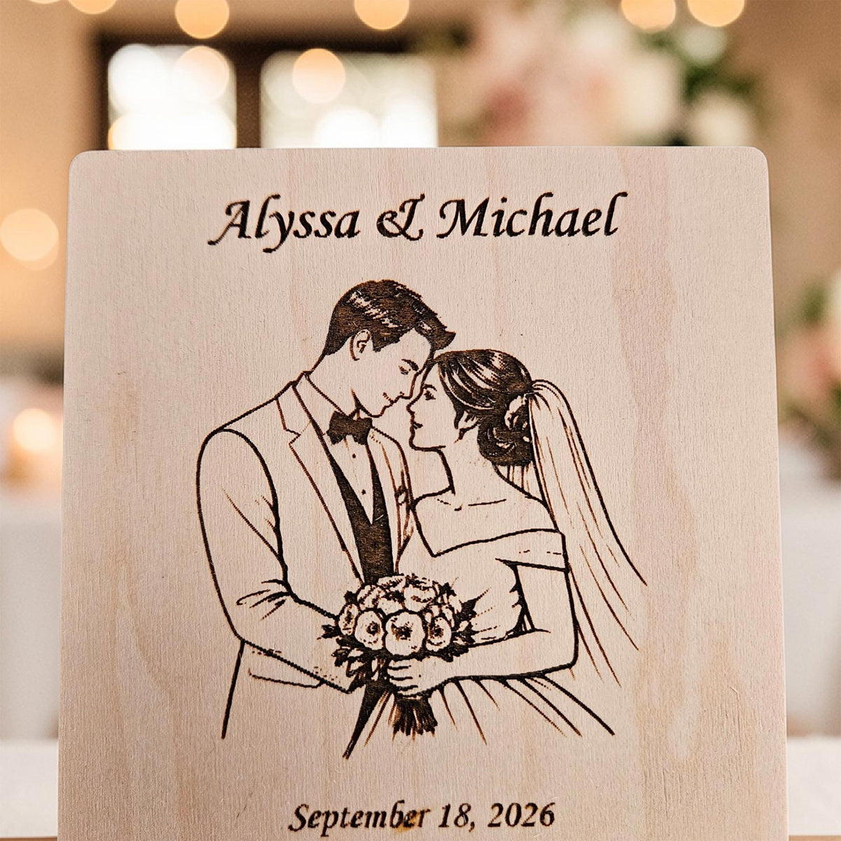 Bride and Groom Coaster Design - Glowforge