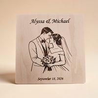 Bride and Groom Coaster Design - Glowforge