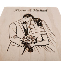 Bride and Groom Coaster Design - Glowforge