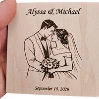 Bride and Groom Coaster Design - Glowforge