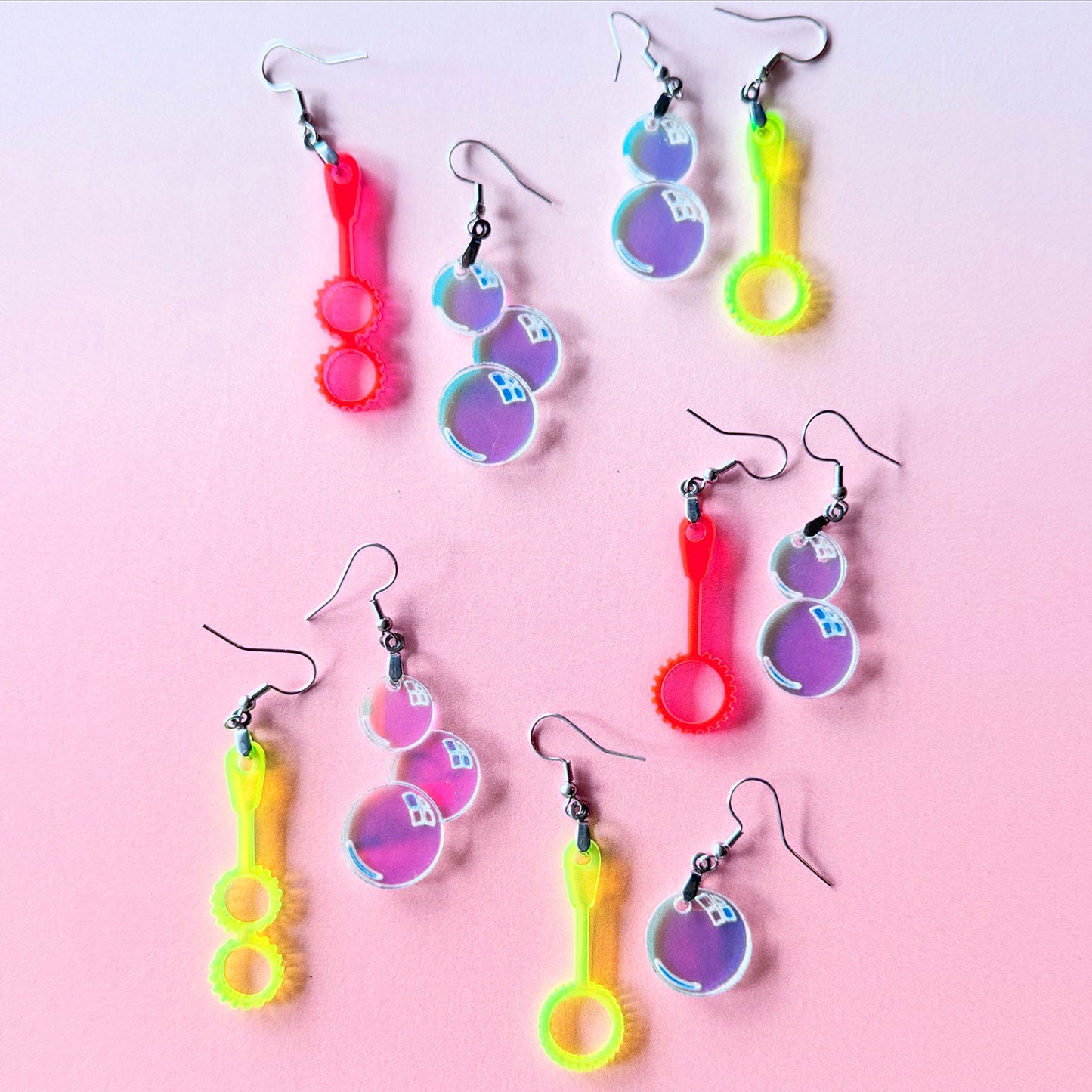 Bubble Wand & Bubble Mismatch Earrings - Glowforge
