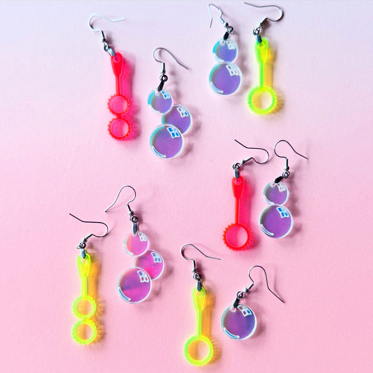 Bubble Wand & Bubble Mismatch Earrings - Glowforge