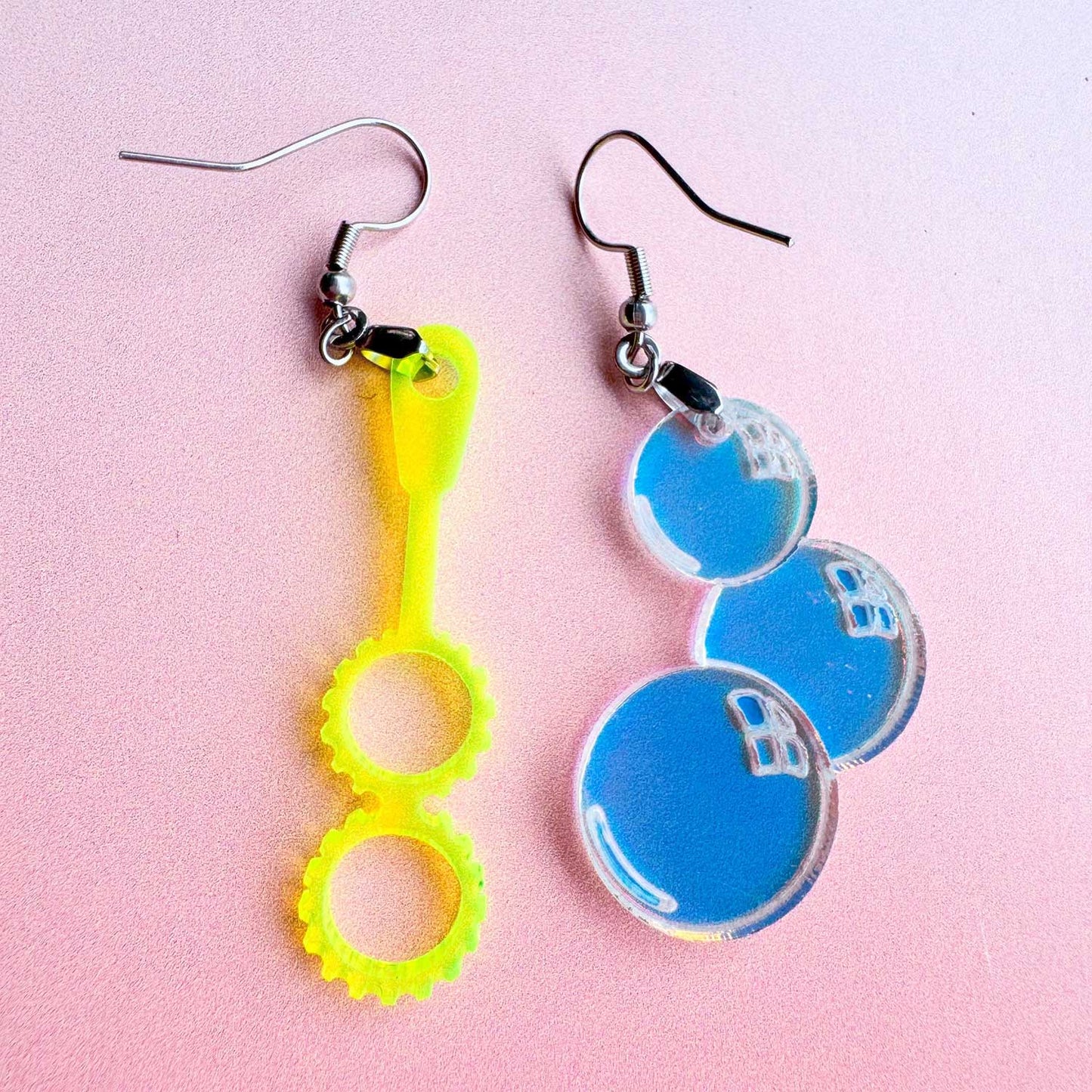 Bubble Wand & Bubble Mismatch Earrings - Glowforge