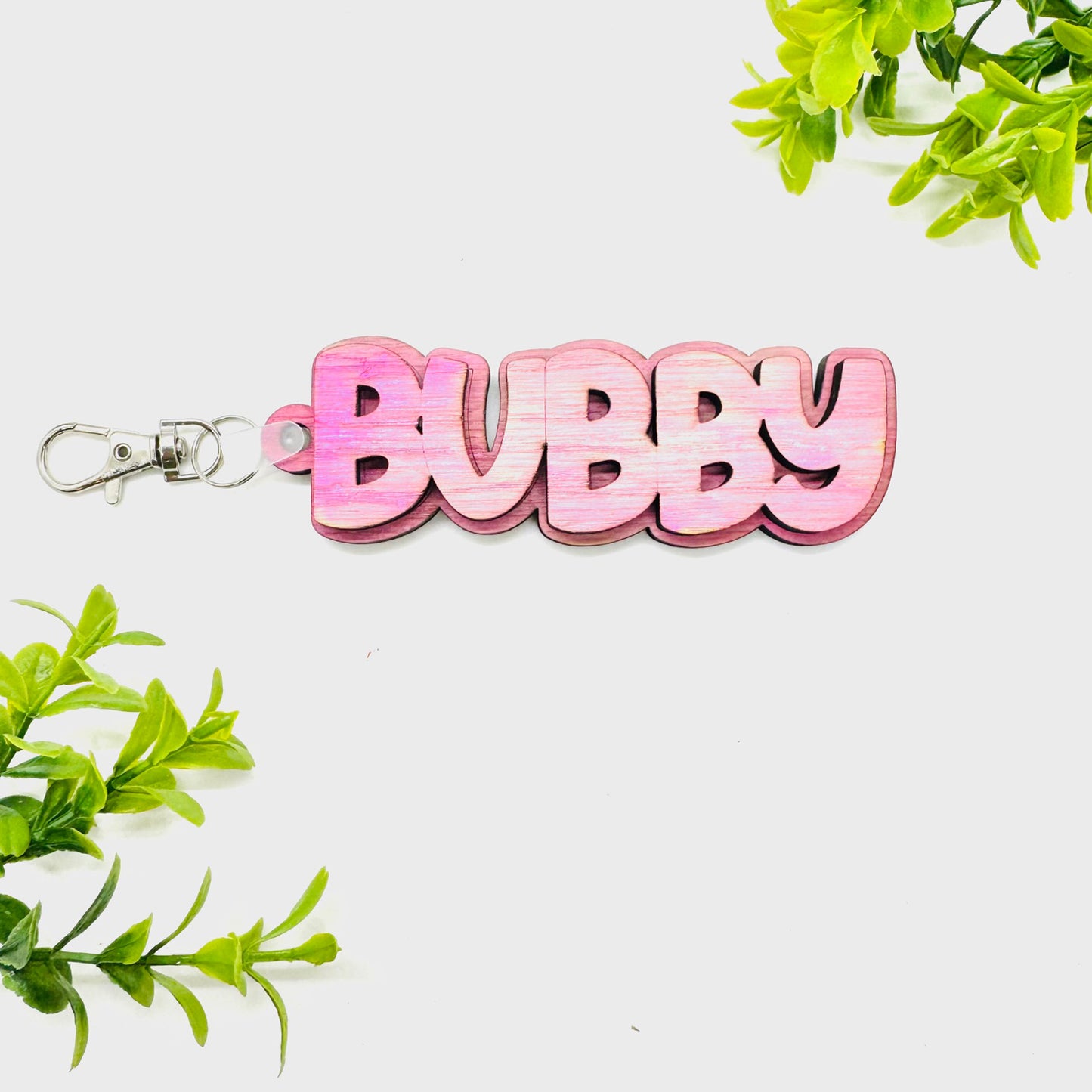 BUBBY Layered Word Keychain - Glowforge