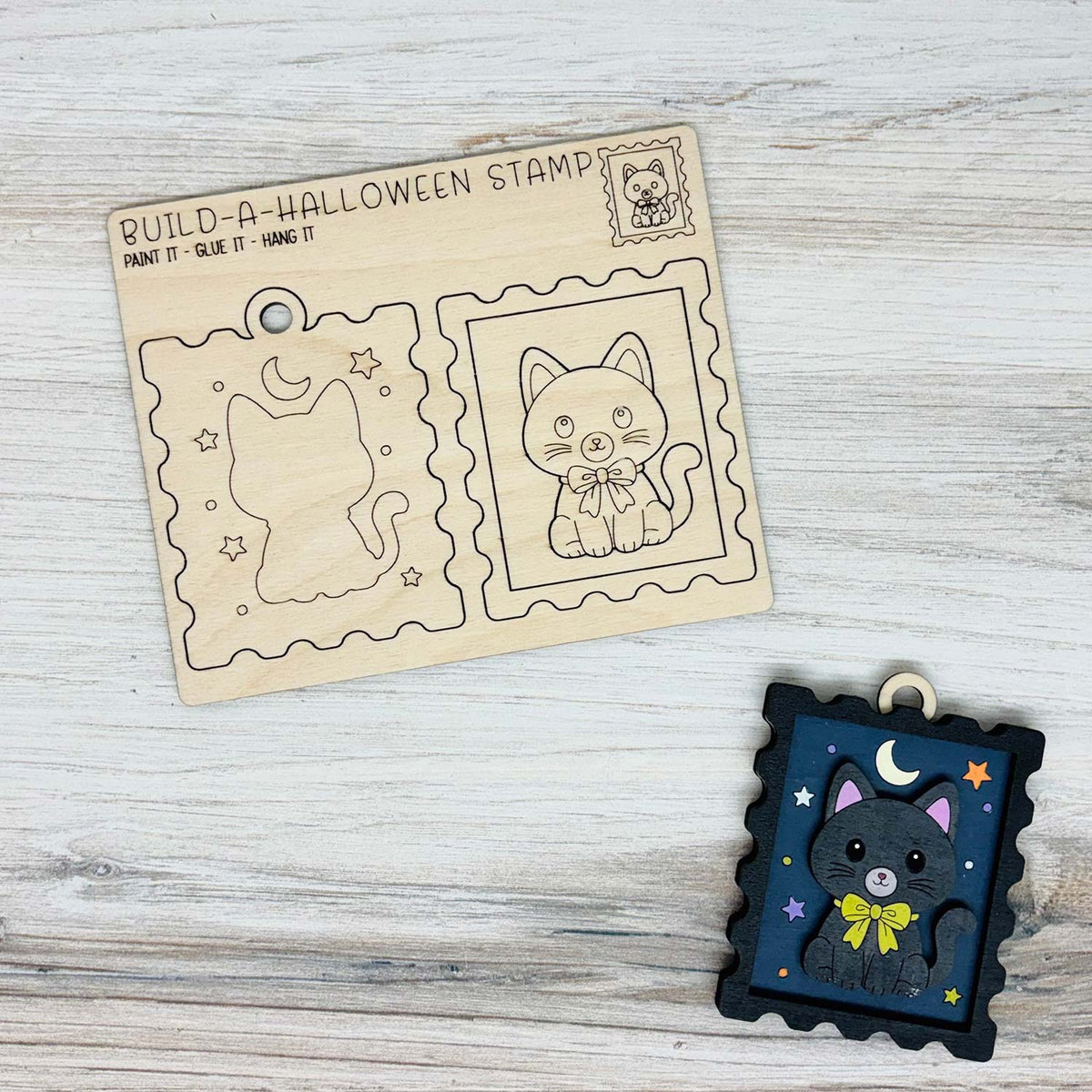 Build a Halloween Stamp Pop-Out Card - Black Cat (Set of 2) - Glowforge