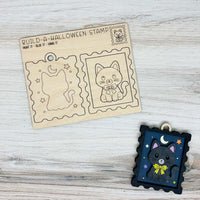 Build a Halloween Stamp Pop-Out Card - Black Cat (Set of 2) - Glowforge
