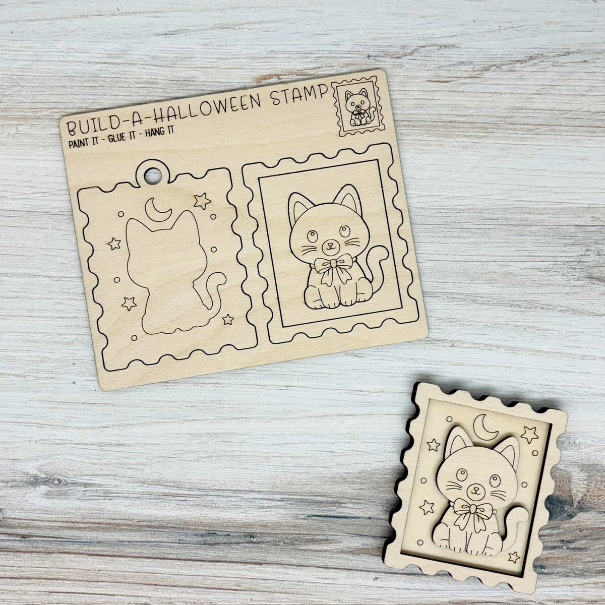 Build a Halloween Stamp Pop-Out Card - Black Cat (Set of 2) - Glowforge