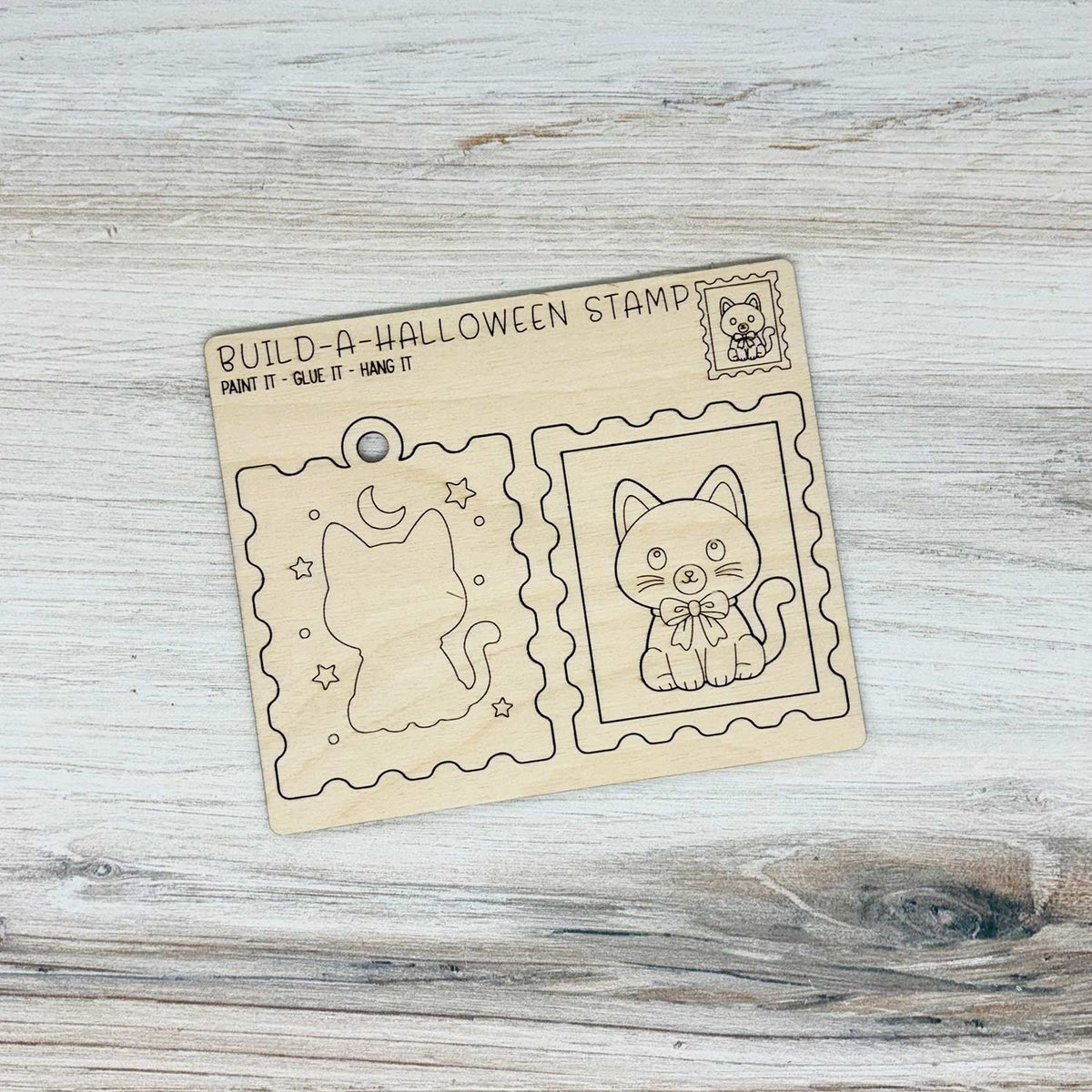 Build a Halloween Stamp Pop-Out Card - Black Cat (Set of 2) - Glowforge