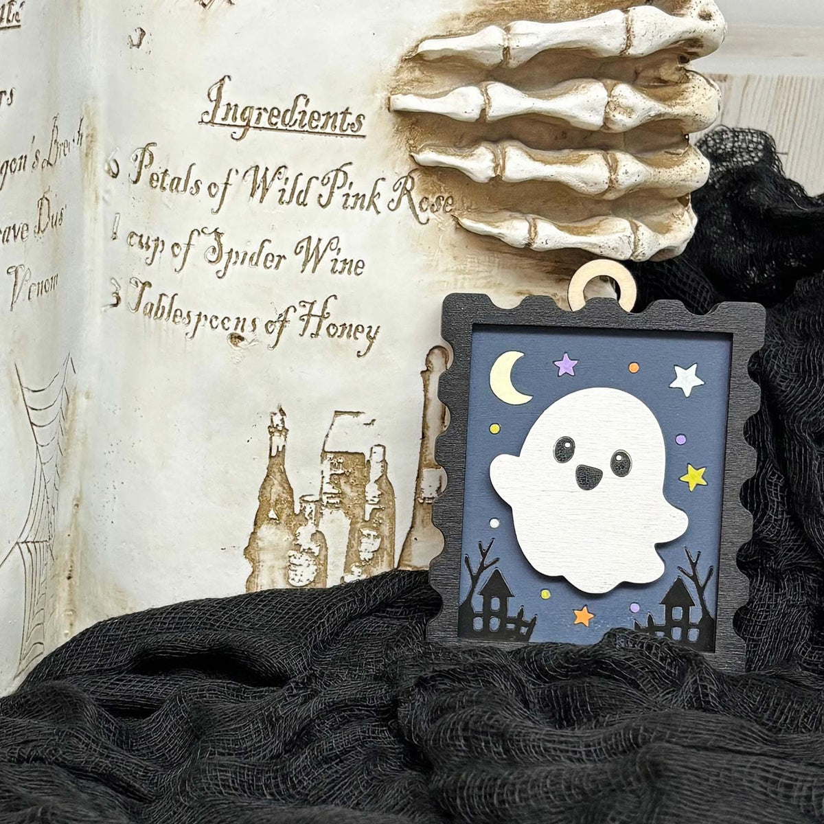 Build a Halloween Stamp Pop-Out Card - Ghost  (Set of 2) - Glowforge