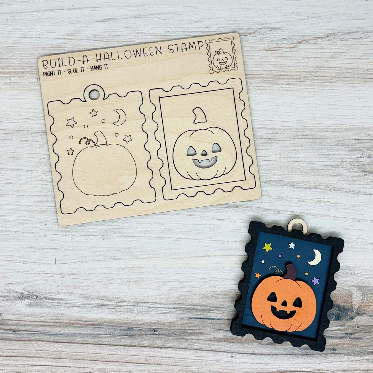 Build a Halloween Stamp Pop-Out Card - Jack-O-Lantern (Set of 2)