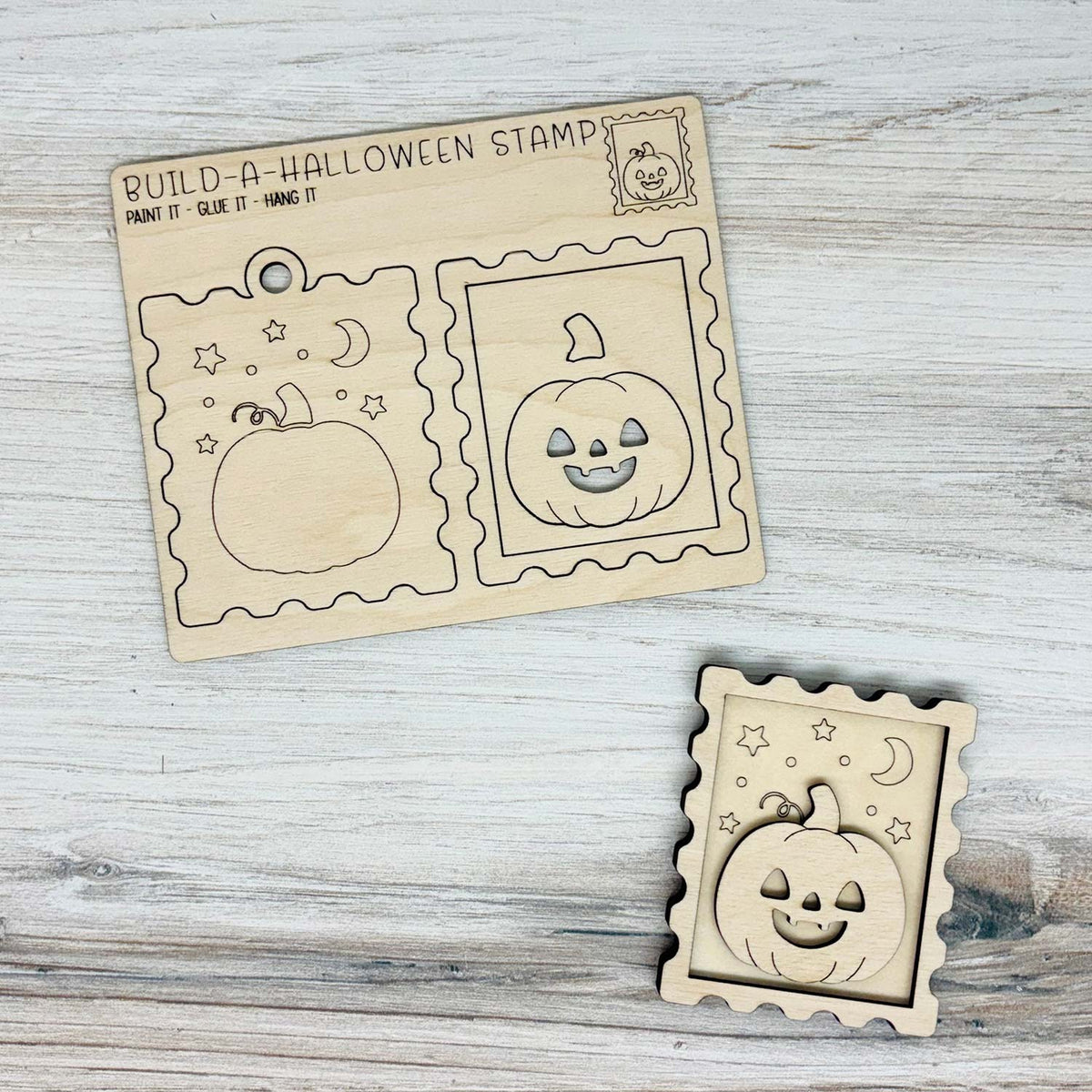 Build a Halloween Stamp Pop-Out Card - Jack-O-Lantern (Set of 2)