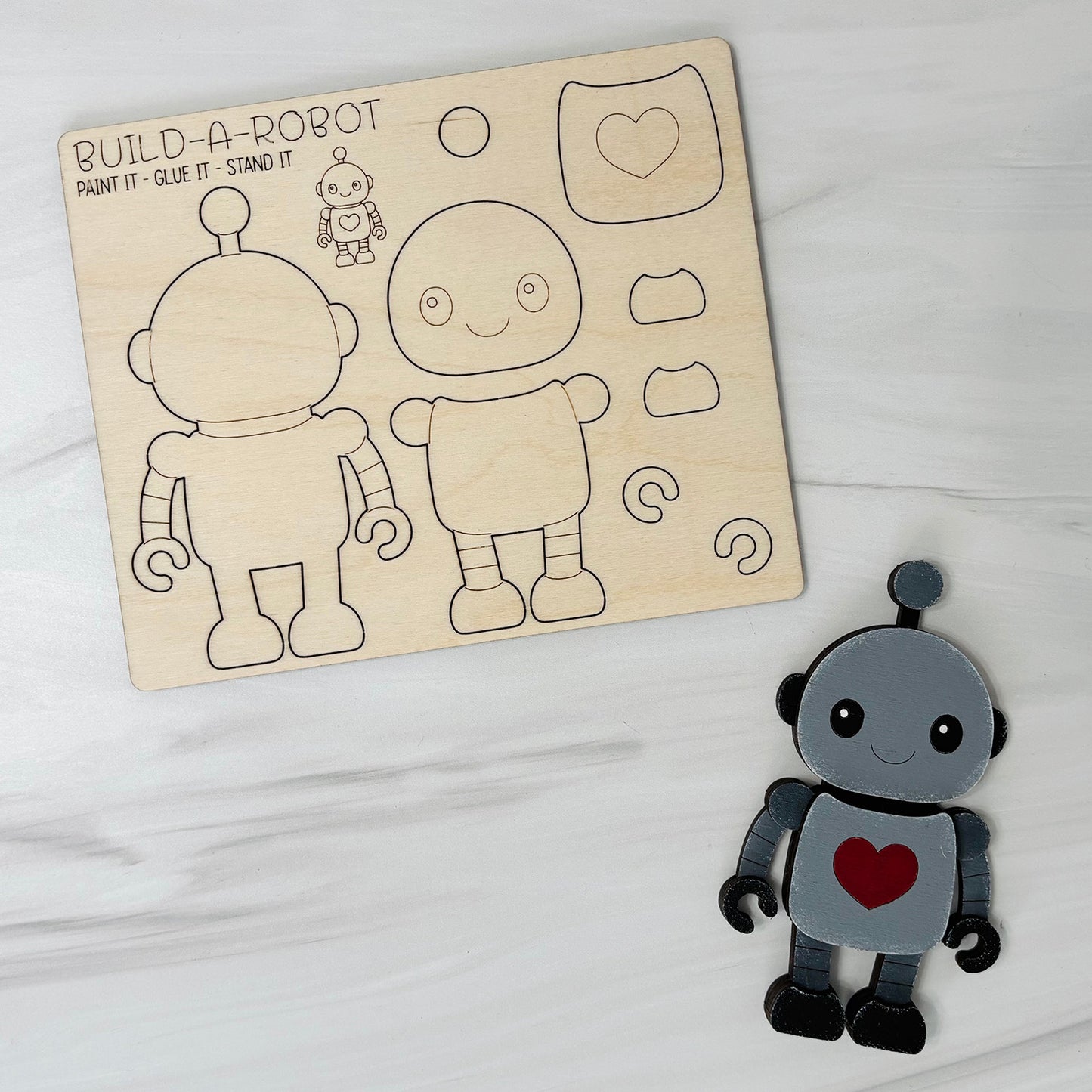 Build a Robot Pop-Out Card (Heart) - Glowforge