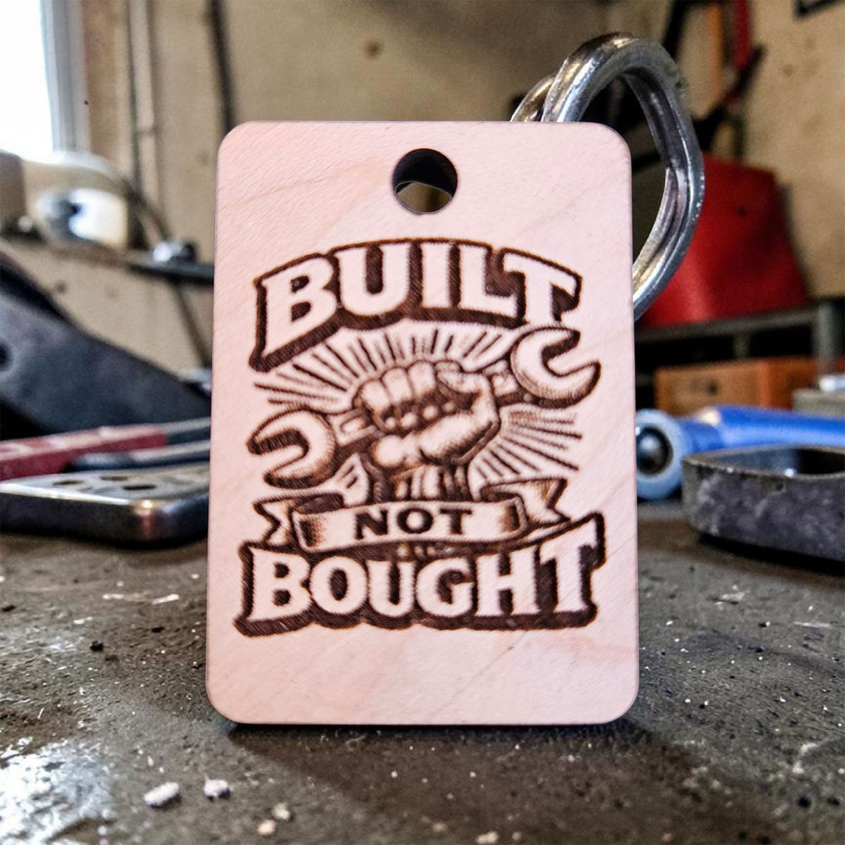 Built Not Bought Keychain #2 - Glowforge
