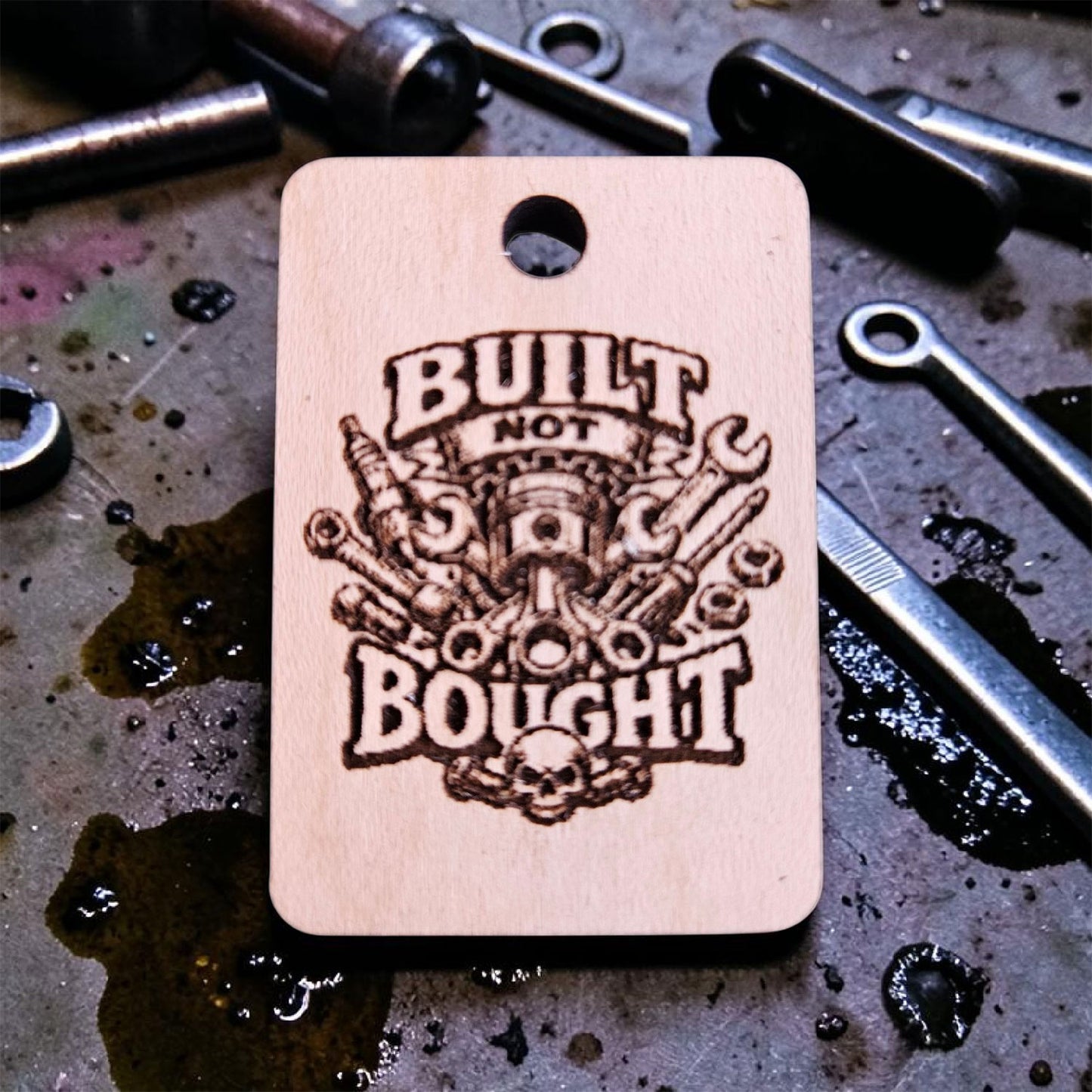 Built Not Bought Keychain #3 - Glowforge
