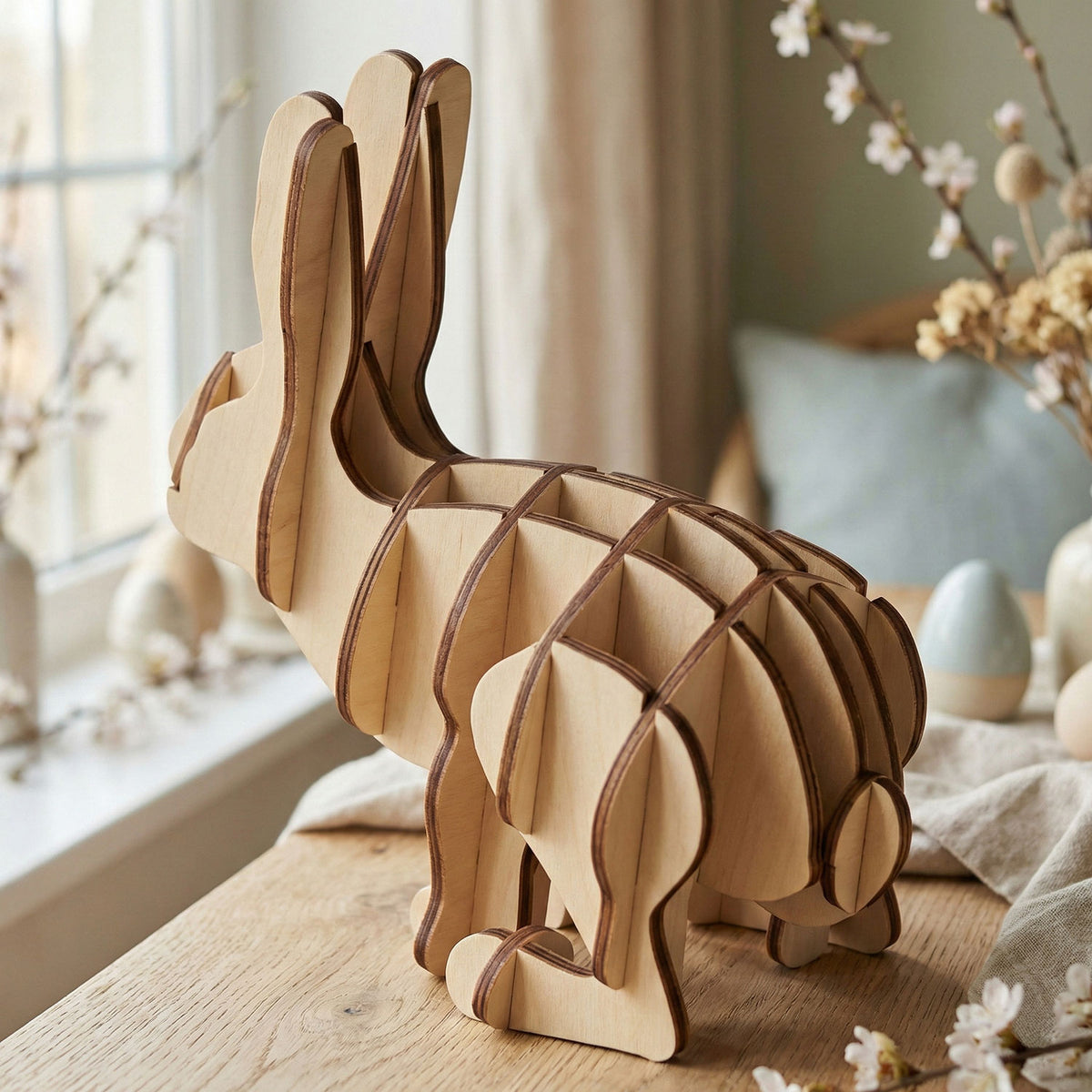 Bunny 3D Puzzle - Cute Easter Decor - Glowforge