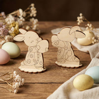 Bunny with Chicks - Miniature Easter Decoration with Spring Charm - Glowforge