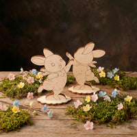 Bunny with Flower Cart - Easter & Spring Decoration - Glowforge