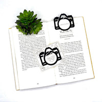 Camera Shaped Bookmark with Card Backer - Paperclip - Snack Bag Closure - Glowforge