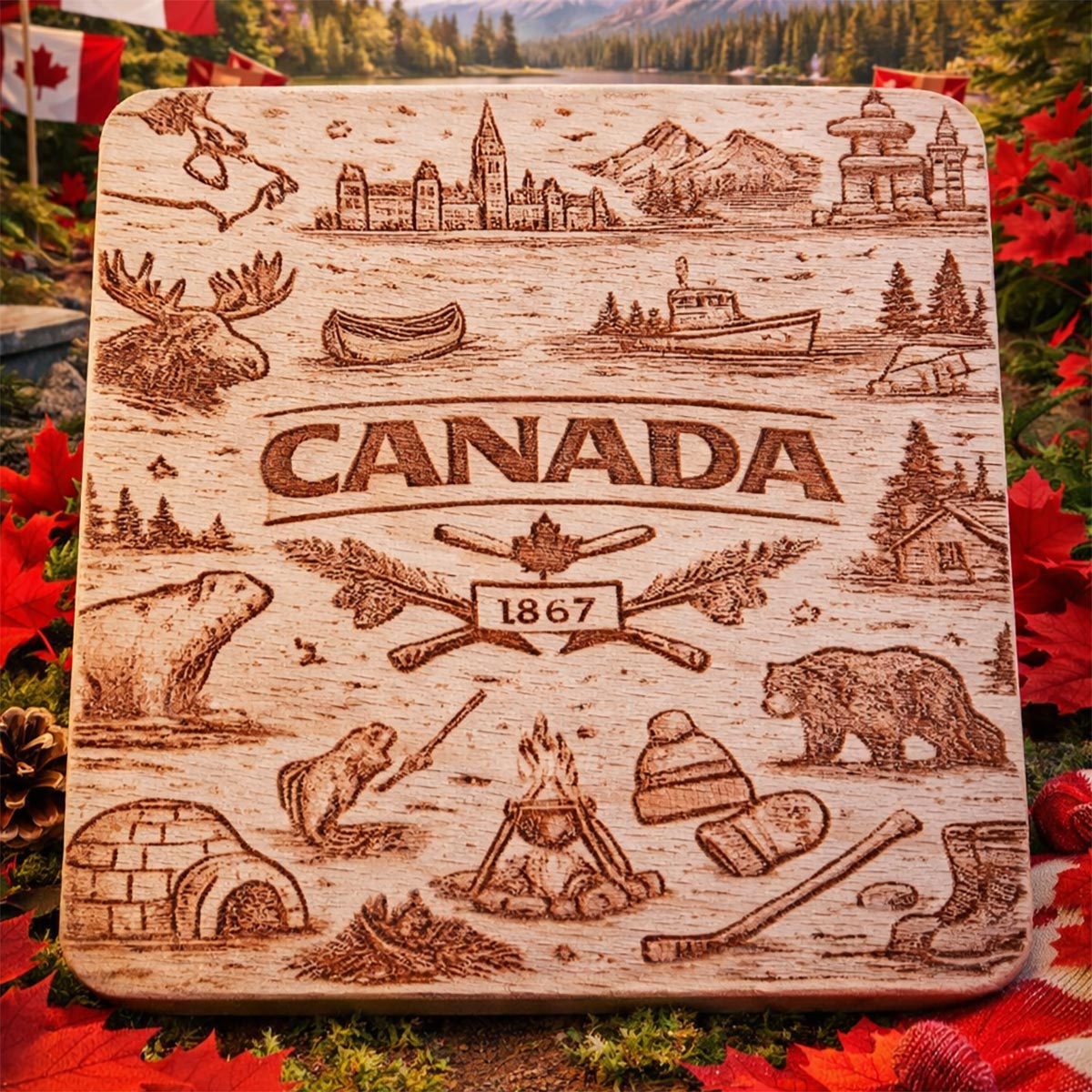 Canada Coaster Design - Glowforge