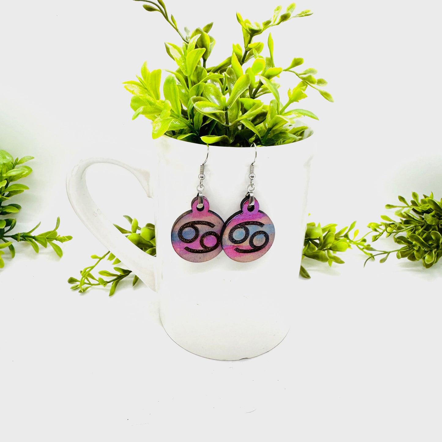 Cancer Zodiac Astrology Dangle Earrings - Glowforge