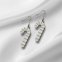 Candy Cane Swirl Christmas Earrings - Glowforge