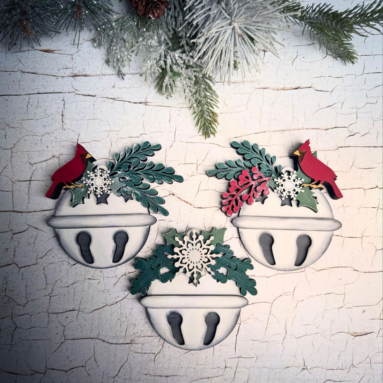 Cardinal Jingle Bell Ornament (Set of 3) - Glowforge