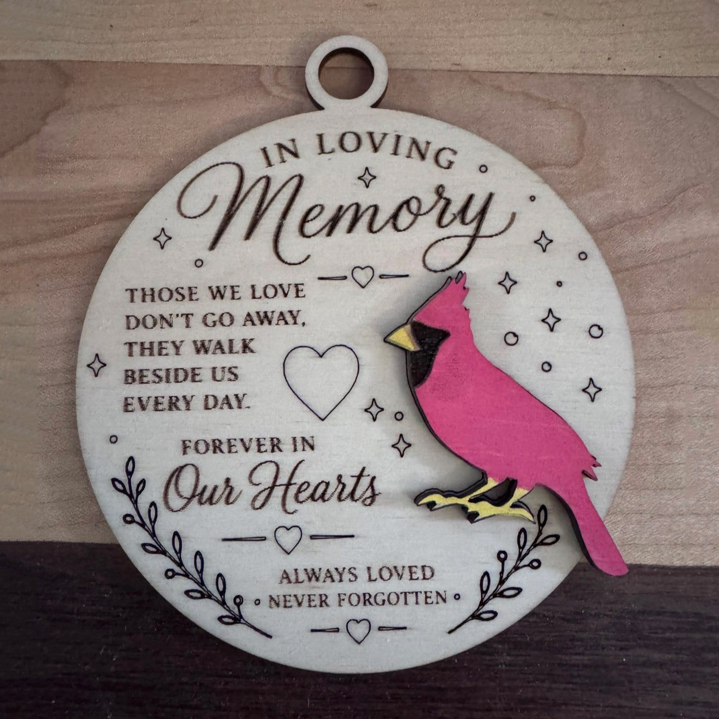 Cardinal Memorial Ornament For The Loss Of A Loved One (Set of 2) - Glowforge