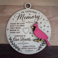 Cardinal Memorial Ornament For The Loss Of A Loved One (Set of 2) - Glowforge