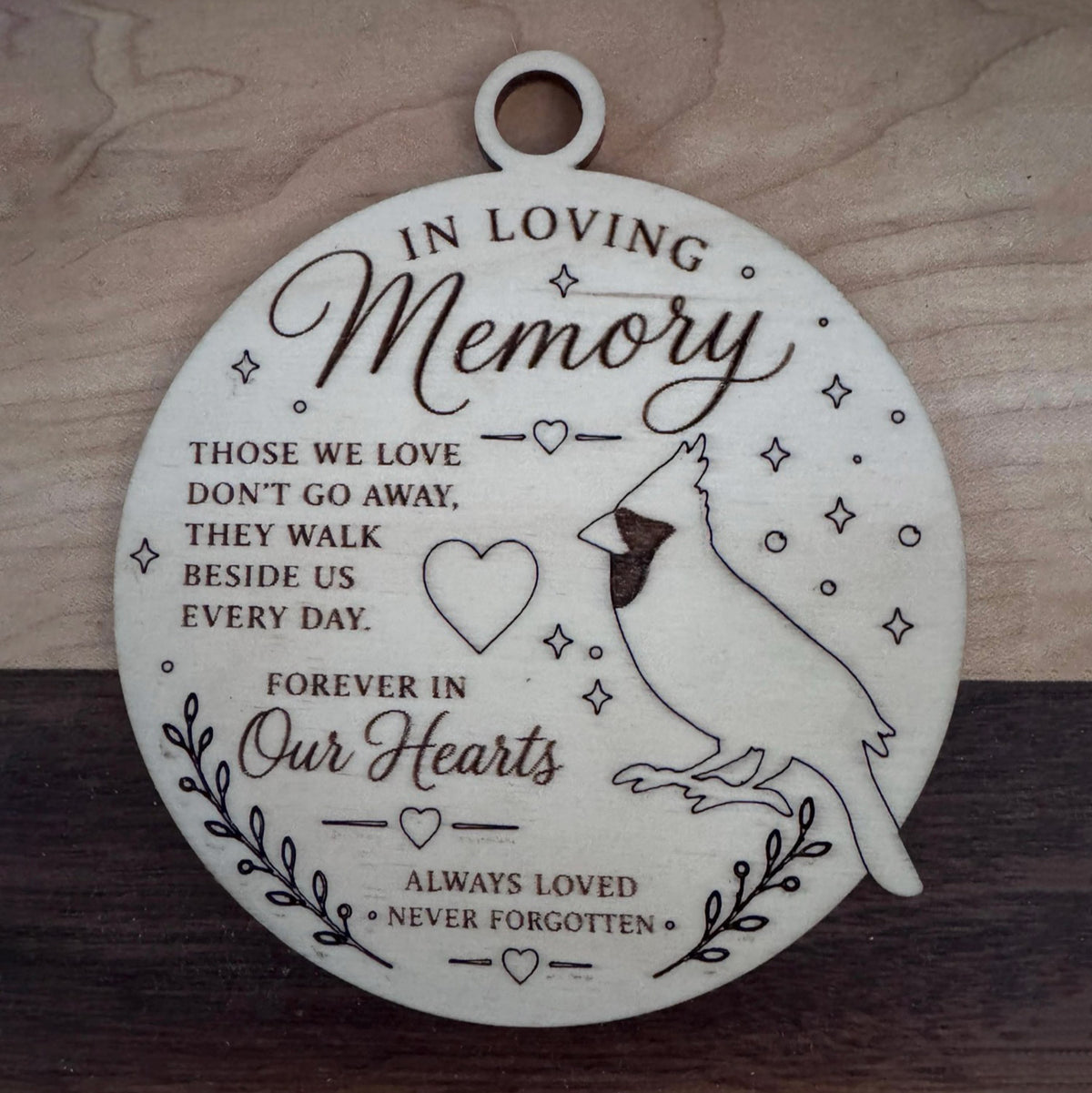 Cardinal Memorial Ornament For The Loss Of A Loved One (Set of 2) - Glowforge