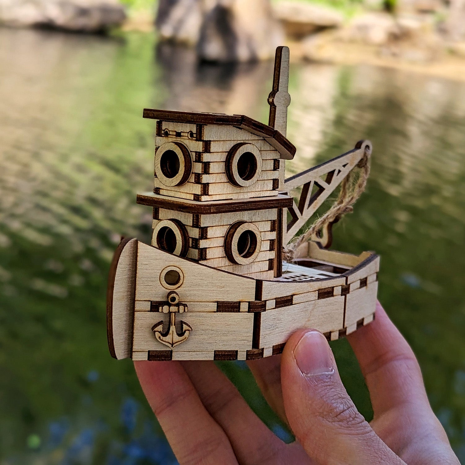 Small Drawable Boat Cartoon Styled Fishing Boat - Detailed Miniature with a Mast, Anchor a ...