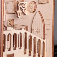 Castle Book Nook - 3D Fantasy Diorama with Knight, Stairs & Stained Glass - Glowforge