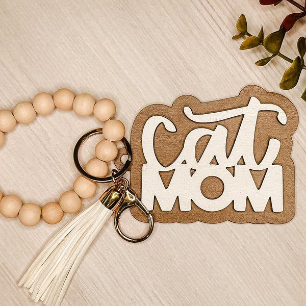 Cat Mom Layered Keychain – Glowforge Shop