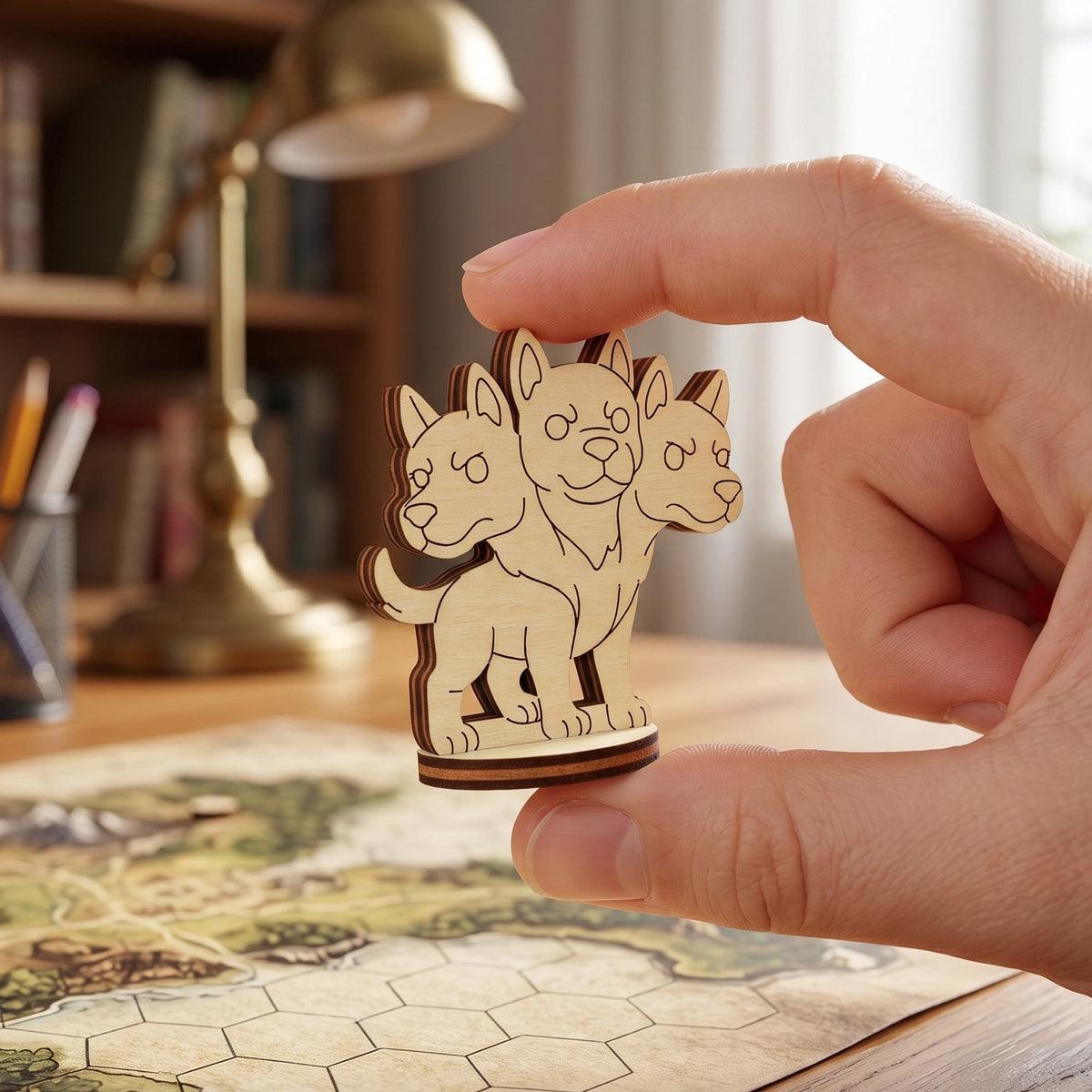 Cerberus Three-Headed Dog – Mythical Guardian Hellhound Tabletop Miniature - Glowforge
