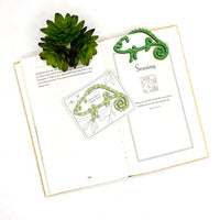 Chameleon Shaped Bookmark with Card Backer - Paperclip - Snack Bag Closure - Glowforge