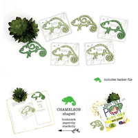Chameleon Shaped Bookmark with Card Backer - Paperclip - Snack Bag Closure - Glowforge